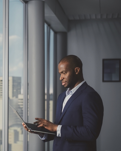 Businessman with laptop